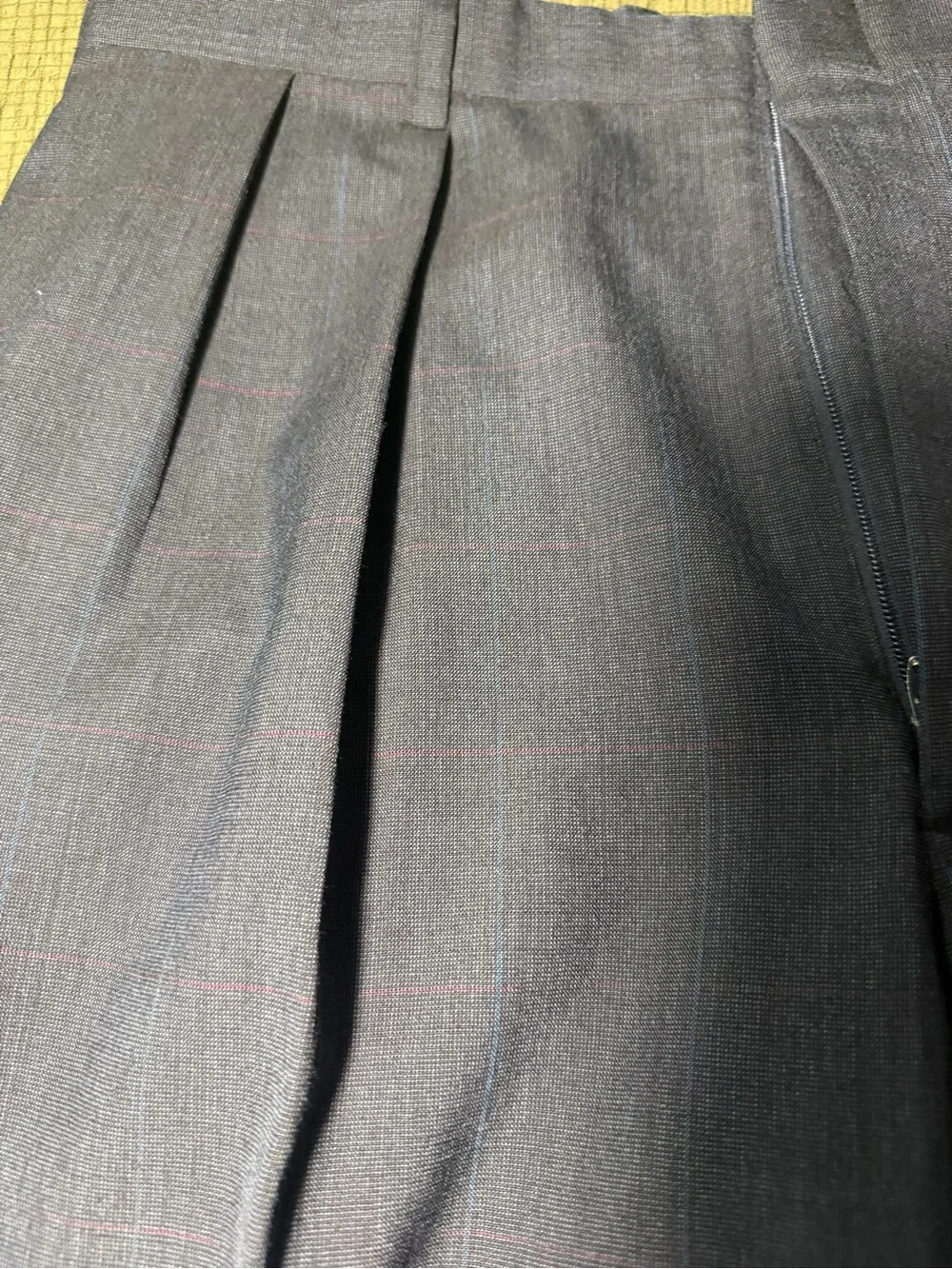 Brooks Brothers 2 Piece Suit Grey Blue Windowpane Half Lined MIUSA 42r 36x30